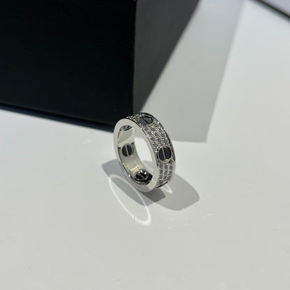 [Eterna Jewels]LOVE RING 5.5MM DIAMONDS PAVED CERAMIC