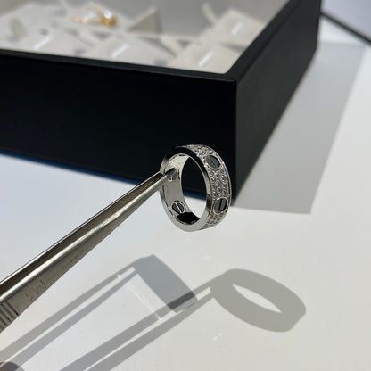 [Eterna Jewels]LOVE RING 5.5MM DIAMONDS PAVED CERAMIC