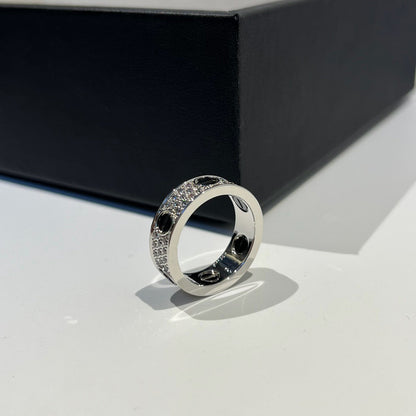 [Eterna Jewels]LOVE RING 5.5MM DIAMONDS PAVED CERAMIC