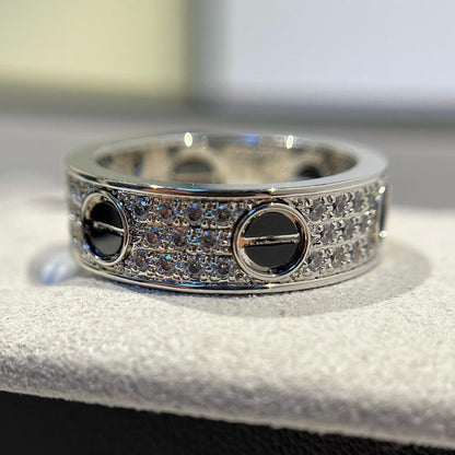 [Eterna Jewels]LOVE RING 5.5MM DIAMONDS PAVED CERAMIC
