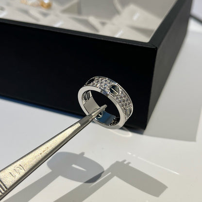 [Eterna Jewels]LOVE RING 5.5MM DIAMONDS PAVED CERAMIC