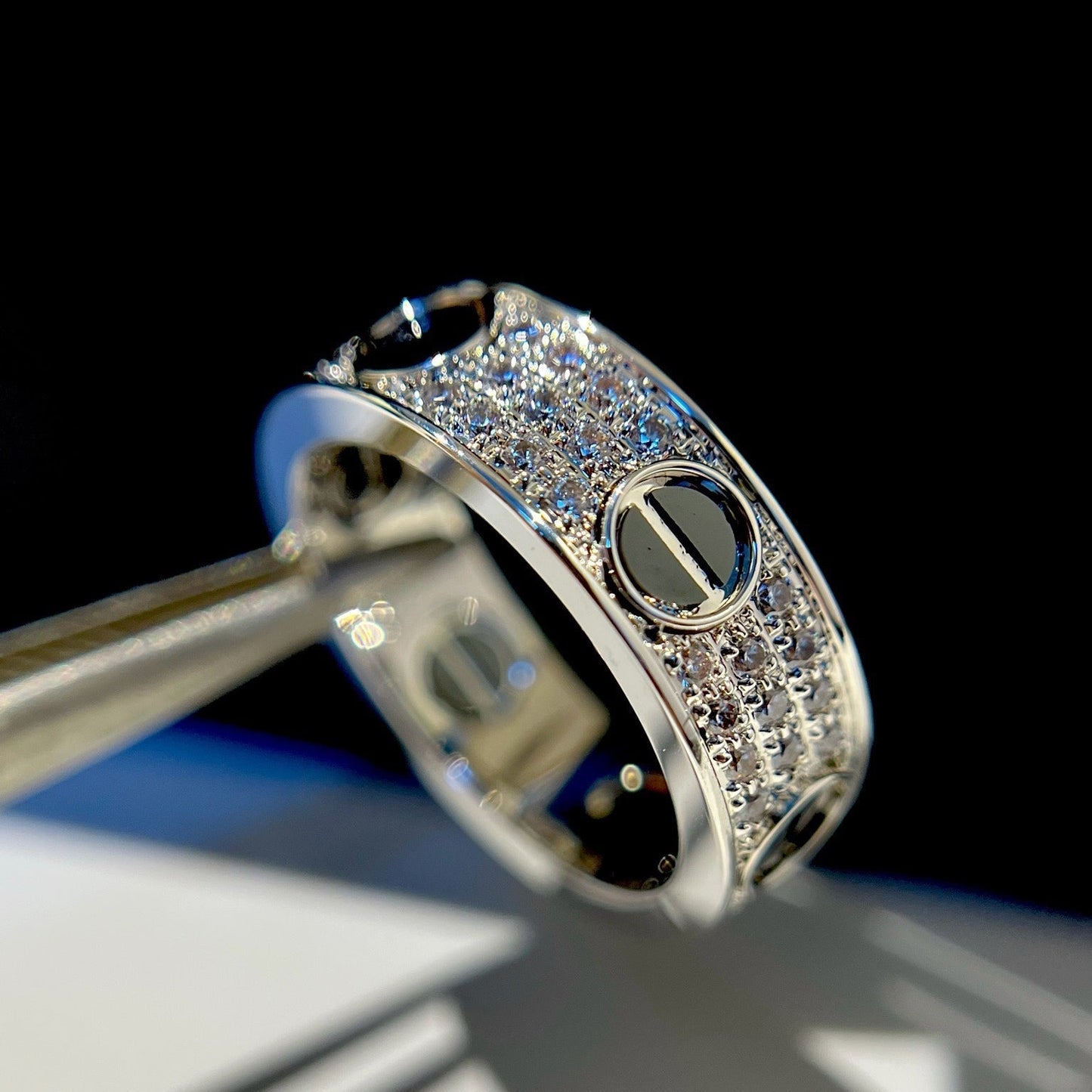 [Eterna Jewels]LOVE RING 5.5MM DIAMONDS PAVED CERAMIC