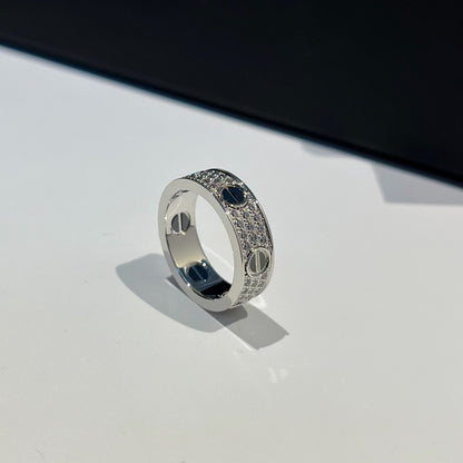 [Eterna Jewels]LOVE RING 5.5MM DIAMONDS PAVED CERAMIC