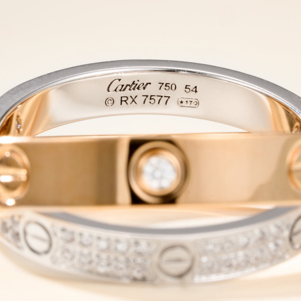 [Eterna Jewels]LOVE PINK GOLD SILVER DIAMOND DOUBLE RING
