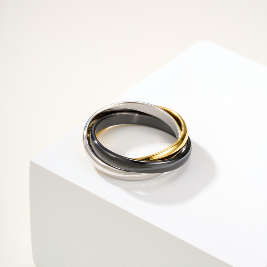 [Eterna Jewels]TRINITY 3.2MM RING BLACK CERAMIC