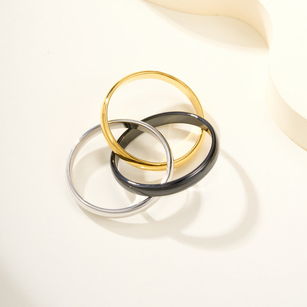 [Eterna Jewels]TRINITY 3.2MM RING BLACK CERAMIC