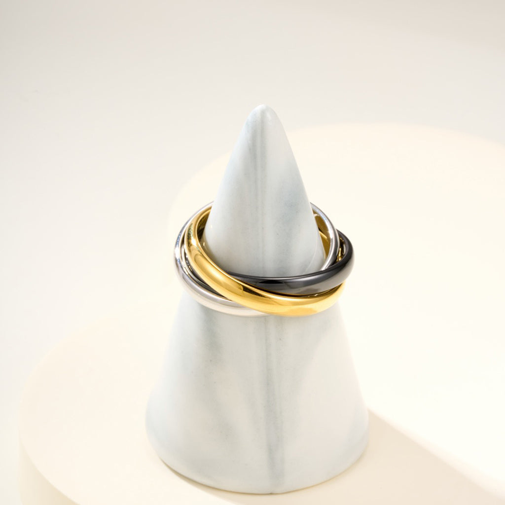[Eterna Jewels]TRINITY 3.2MM RING BLACK CERAMIC
