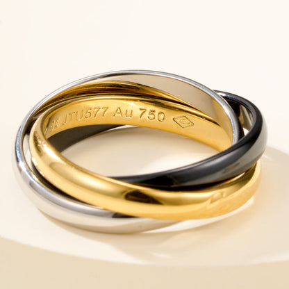[Eterna Jewels]TRINITY 3.2MM RING BLACK CERAMIC