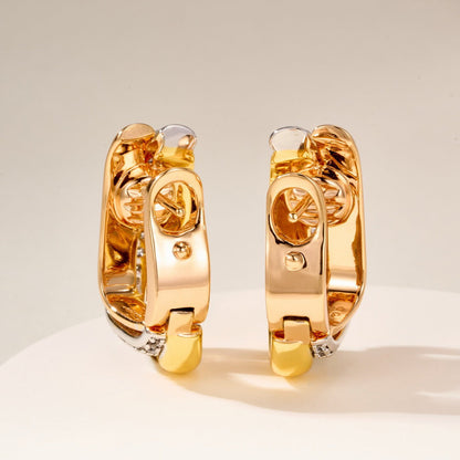 [Eterna Jewels]TRINITY HALF DIAMOND  CUSHION EARRINGS