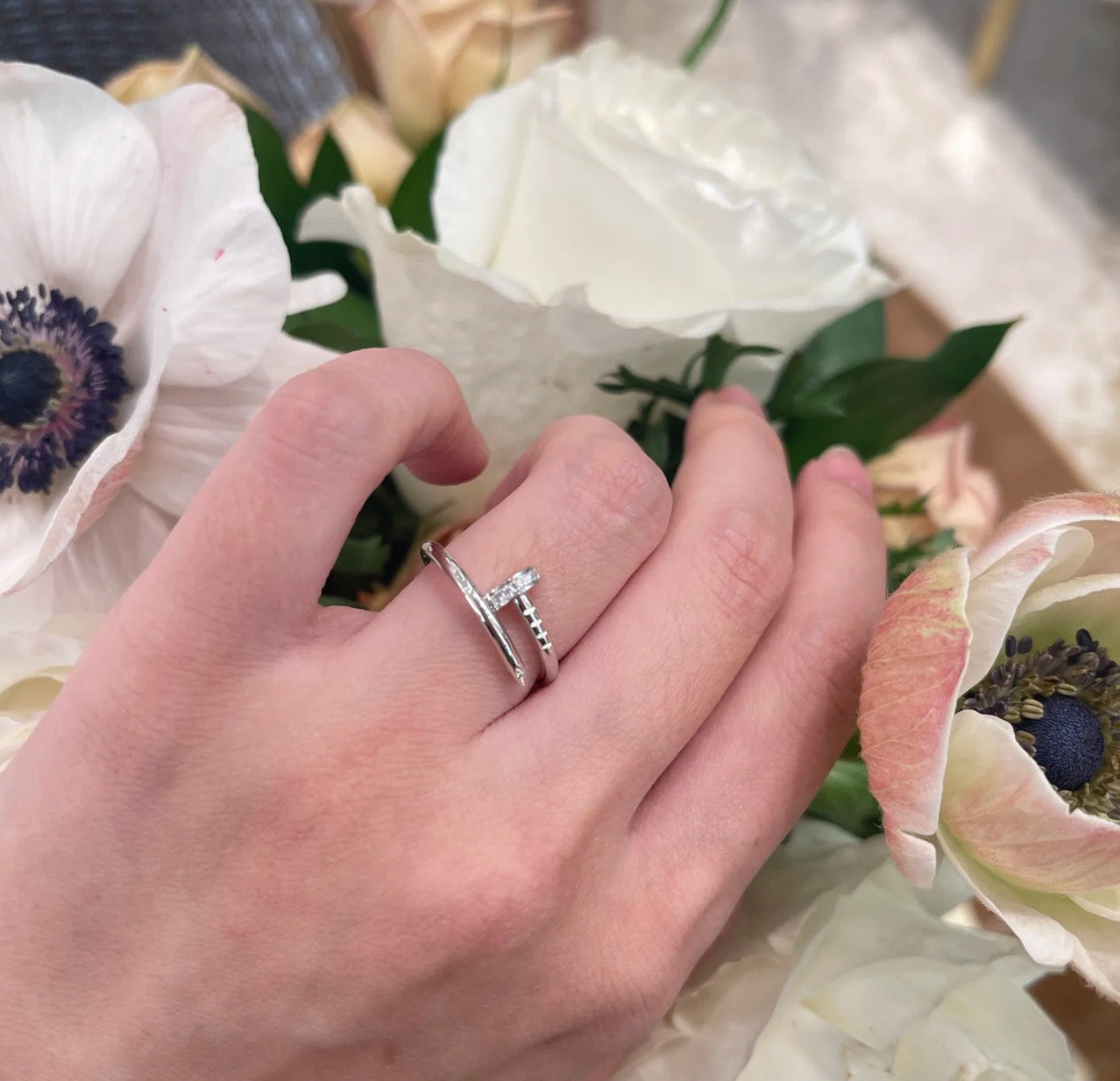 [Eterna Jewels]JUSTE 1.8MM HALF DIAMOND RING