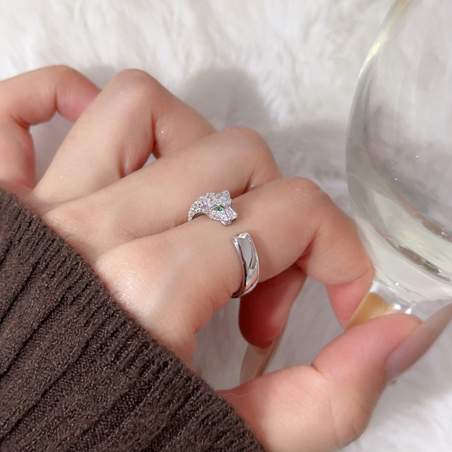 [Eterna Jewels]PANTHERE HALF DIAMOND SMALL RING