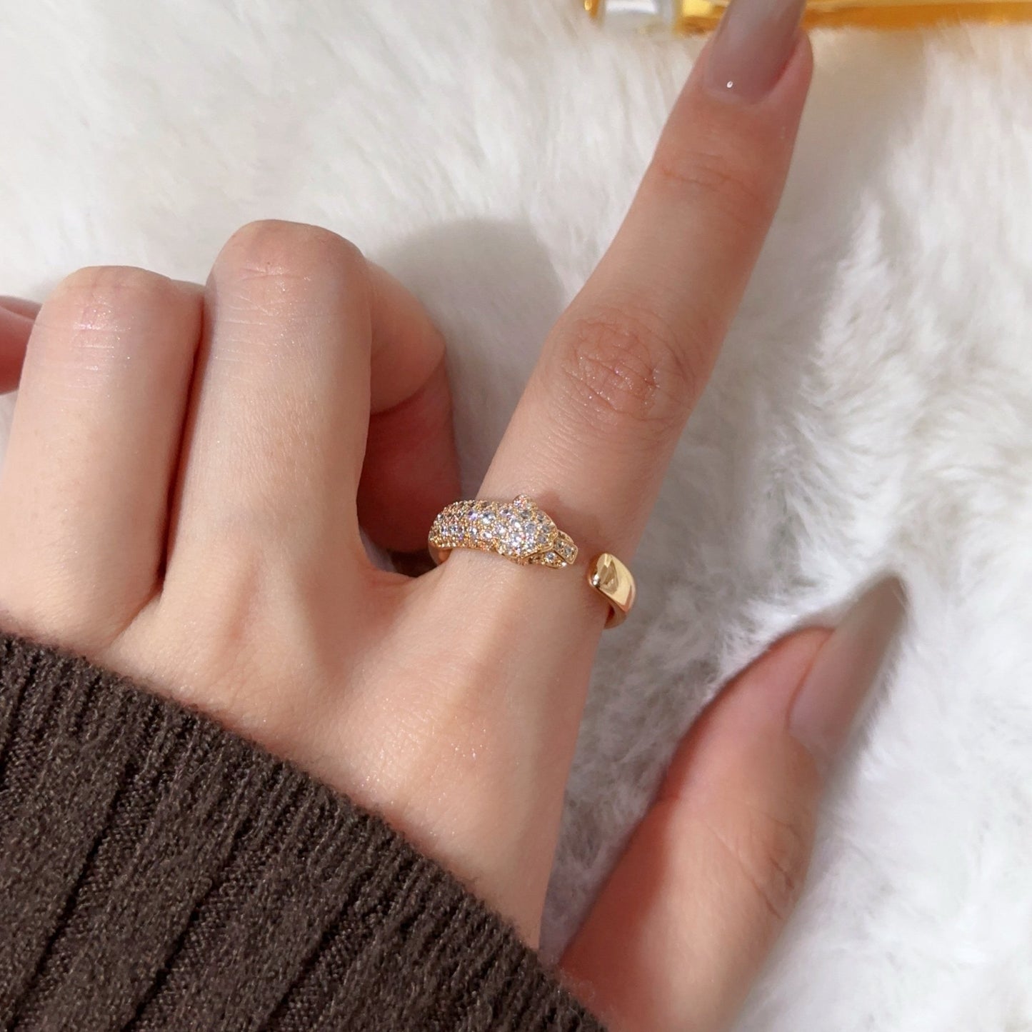 [Eterna Jewels]PANTHERE HALF DIAMOND SMALL RING
