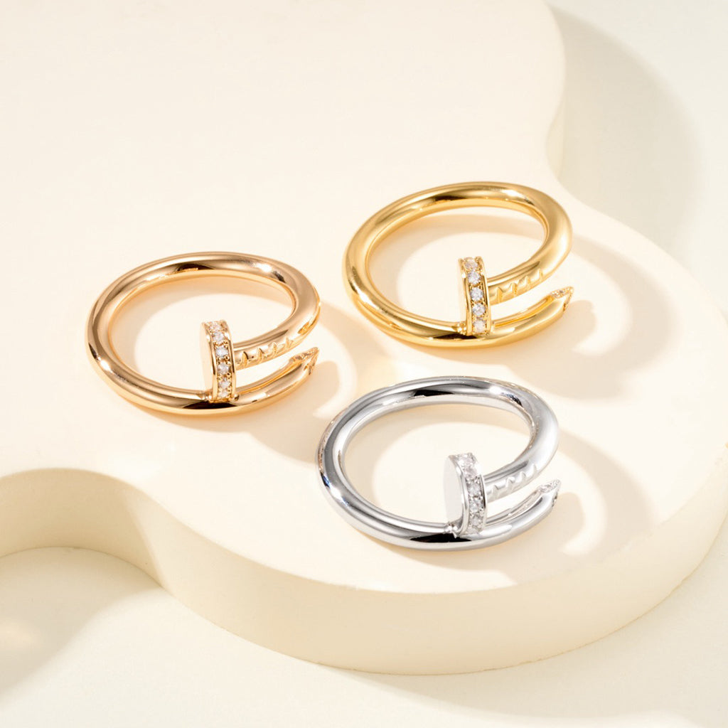 [Eterna Jewels]JUSTE RING 2.6MM HALF DIAMOND