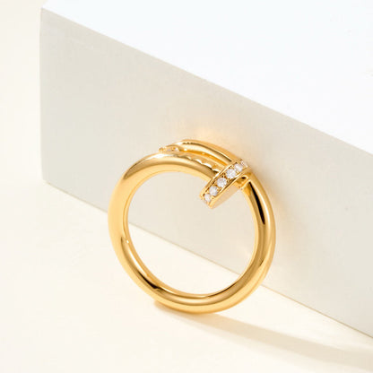 [Eterna Jewels]JUSTE RING 2.6MM HALF DIAMOND