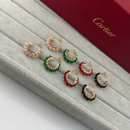 [Eterna Jewels]CLASH 7.9MM AGATE CHALCEDONY EARRINGS