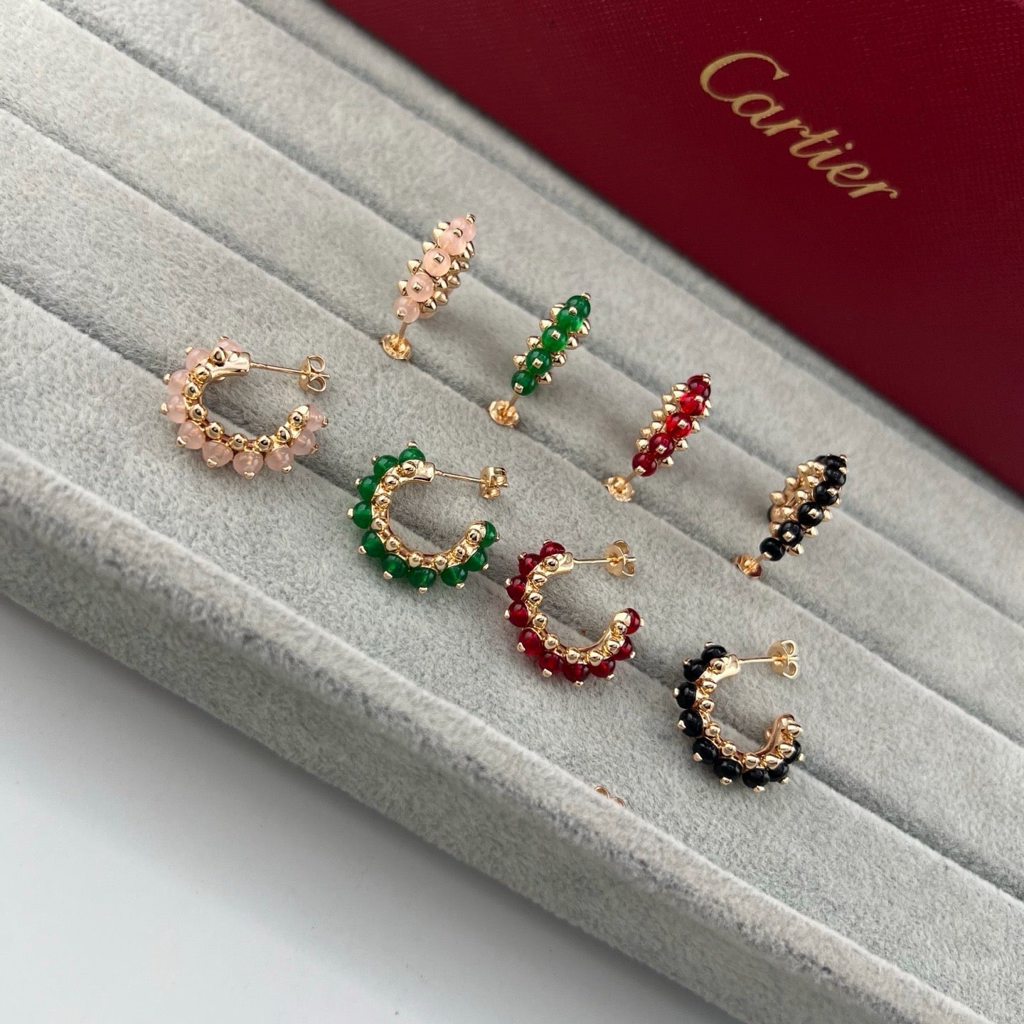 [Eterna Jewels]CLASH 7.9MM AGATE CHALCEDONY EARRINGS