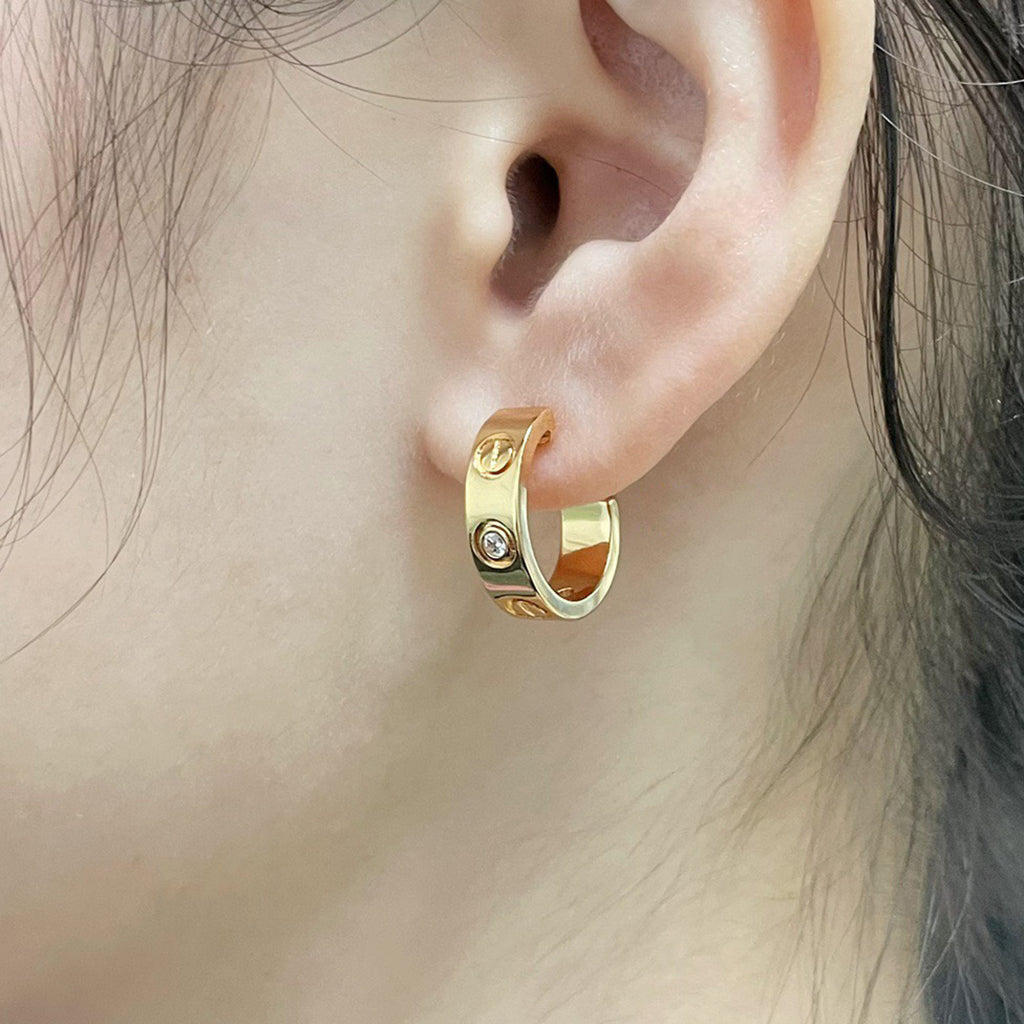 [Eterna Jewels]LOVE EARRINGS 5.7MM 2 DIAMONDS