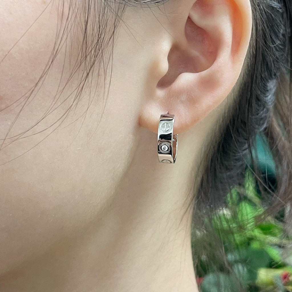[Eterna Jewels]LOVE EARRINGS 5.7MM 2 DIAMONDS