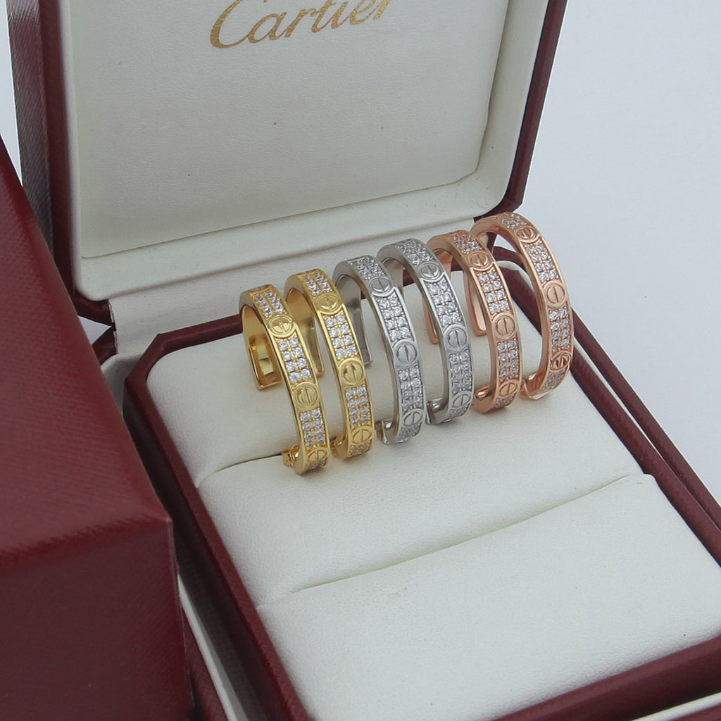 [Eterna Jewels]LOVE EARRINGS 3.6MM DIAMOND PAVED