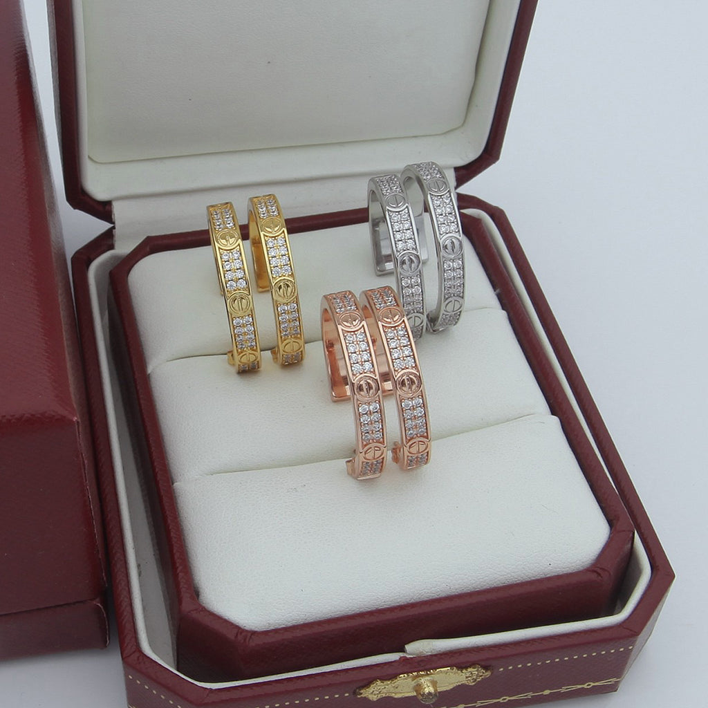 [Eterna Jewels]LOVE EARRINGS 3.6MM DIAMOND PAVED