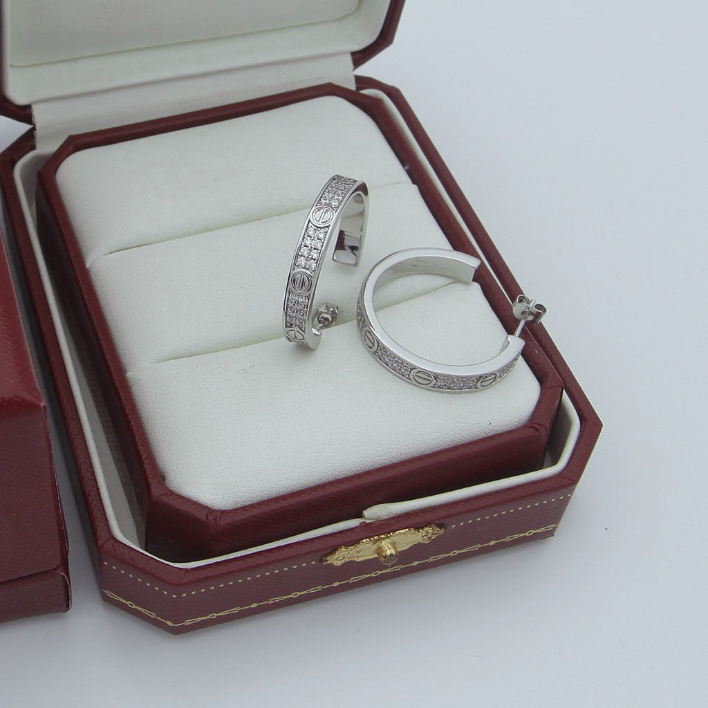 [Eterna Jewels]LOVE EARRINGS 3.6MM DIAMOND PAVED