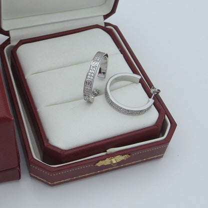 [Eterna Jewels]LOVE EARRINGS 3.6MM DIAMOND PAVED