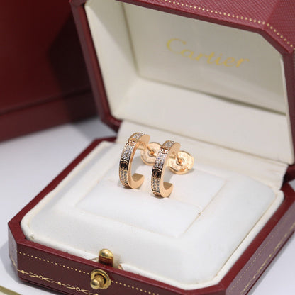 [Eterna Jewels]LOVE 5.5MM DIAMOND PAVED EARRINGS