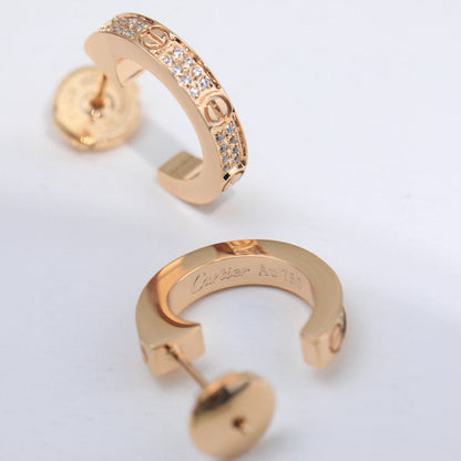 [Eterna Jewels]LOVE 5.5MM DIAMOND PAVED EARRINGS