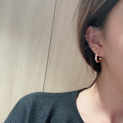 [Eterna Jewels]LOVE 5.5MM DIAMOND PAVED EARRINGS