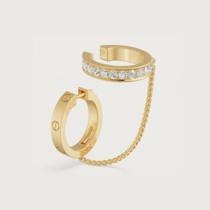 [Eterna Jewels]LOVE 3.0MM HALF DIAMOND EARRINGS