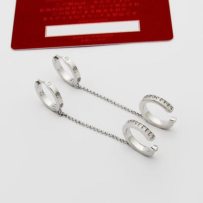 [Eterna Jewels]LOVE 3.0MM HALF DIAMOND EARRINGS