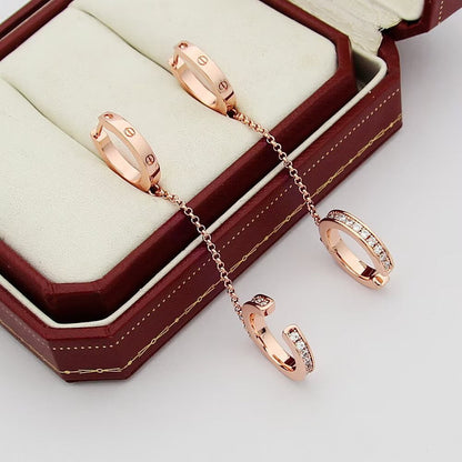 [Eterna Jewels]LOVE 3.0MM HALF DIAMOND EARRINGS
