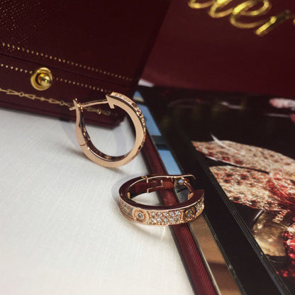 [Eterna Jewels]LOVE 5.5MM DIAMOND PAVED EARRINGS