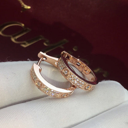 [Eterna Jewels]LOVE 5.5MM DIAMOND PAVED EARRINGS