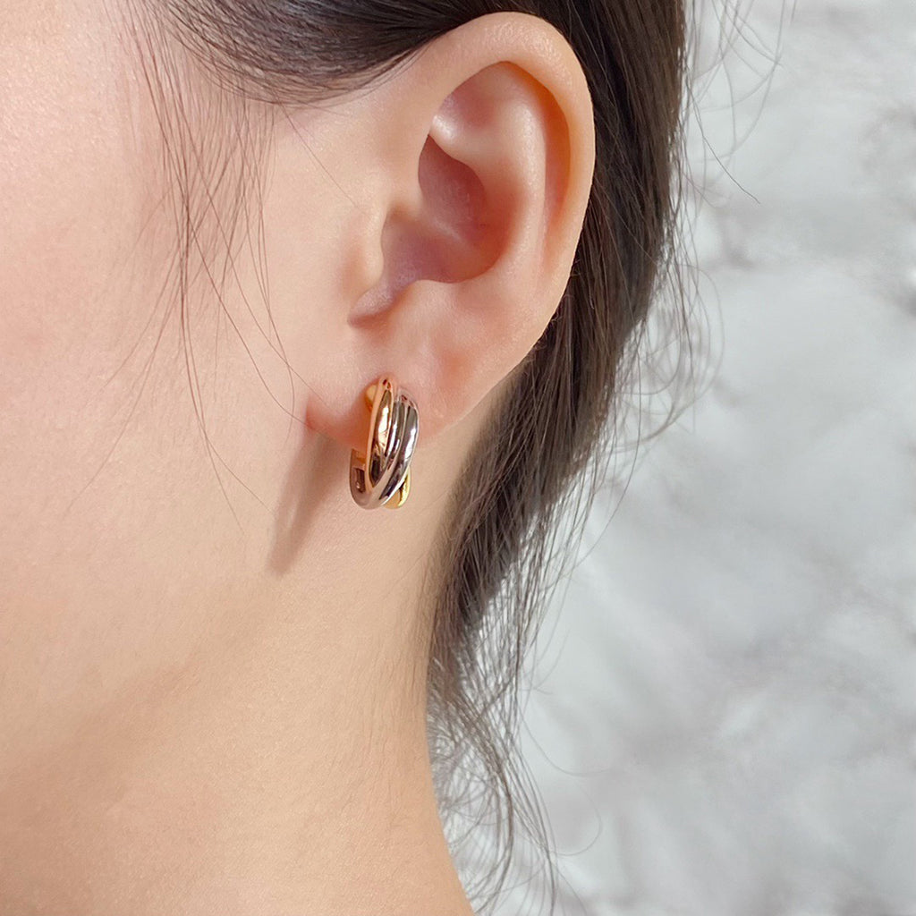 [Eterna Jewels]TRINITY ON DIAMOND CLASSIC EARRINGS