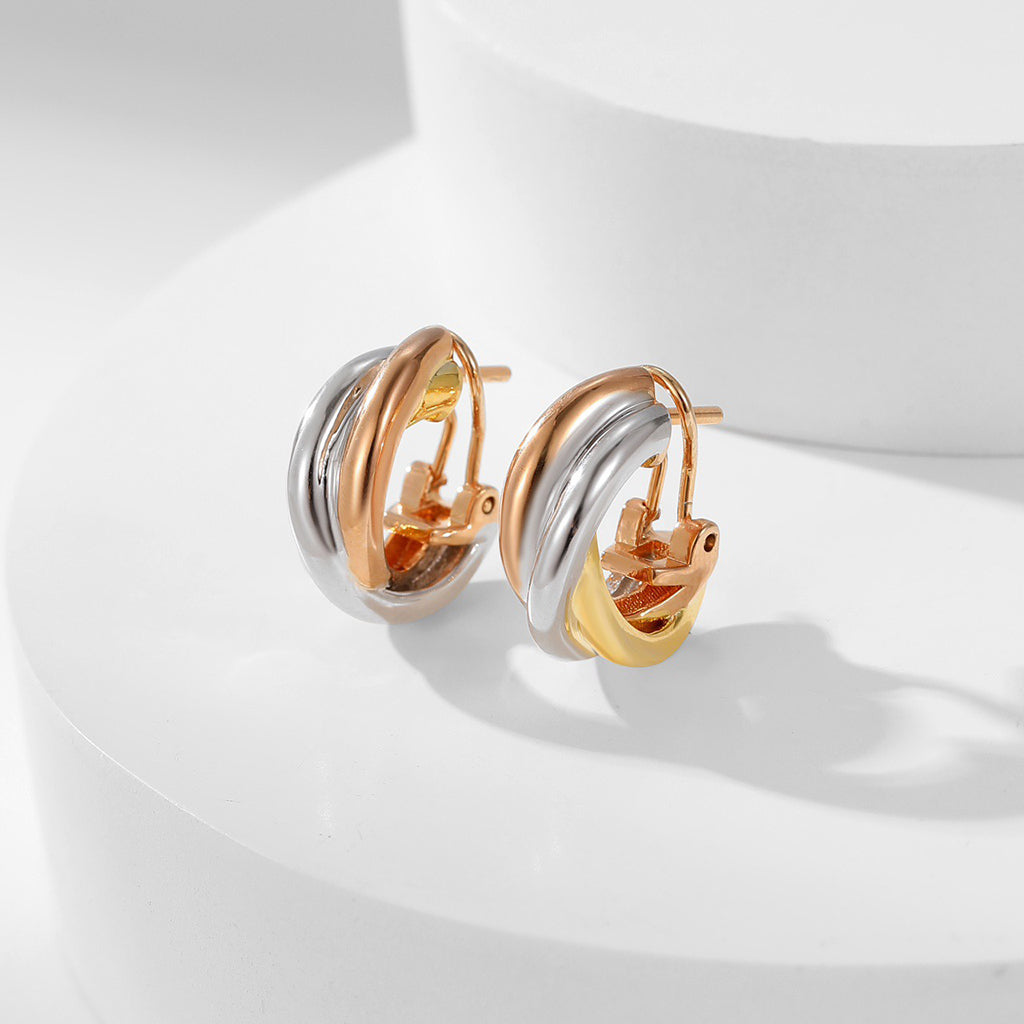 [Eterna Jewels]TRINITY ON DIAMOND CLASSIC EARRINGS