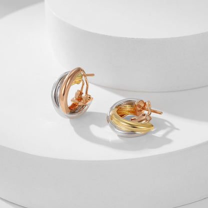 [Eterna Jewels]TRINITY ON DIAMOND CLASSIC EARRINGS