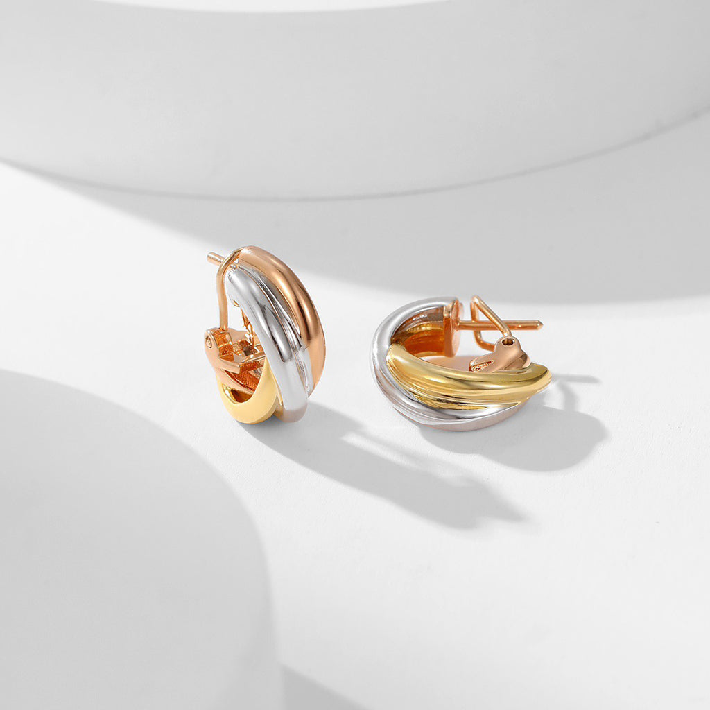 [Eterna Jewels]TRINITY ON DIAMOND CLASSIC EARRINGS