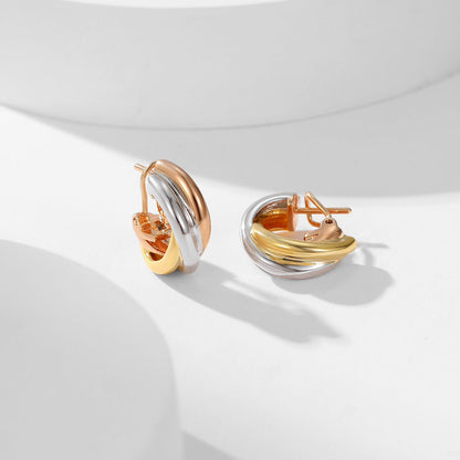 [Eterna Jewels]TRINITY ON DIAMOND CLASSIC EARRINGS