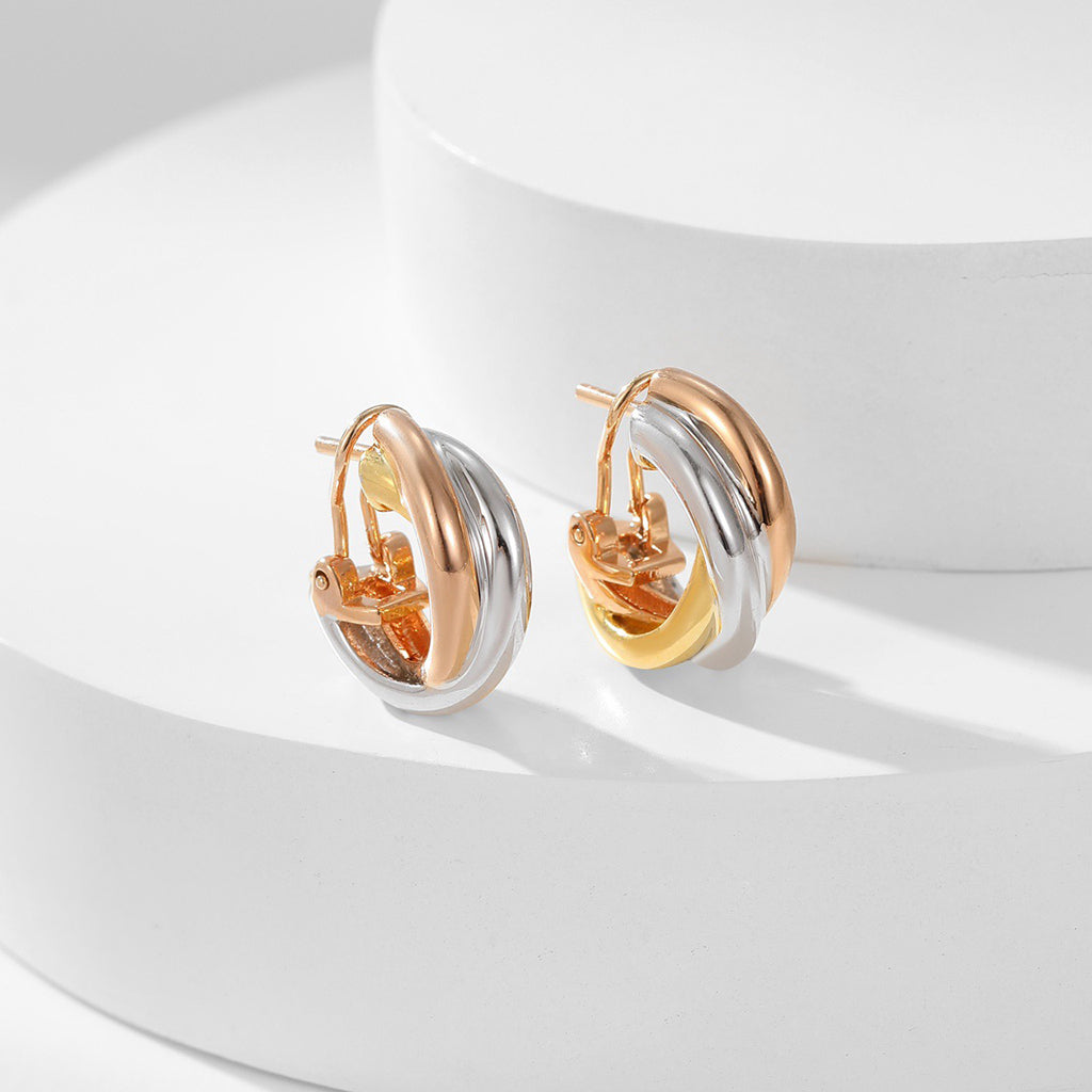 [Eterna Jewels]TRINITY ON DIAMOND CLASSIC EARRINGS