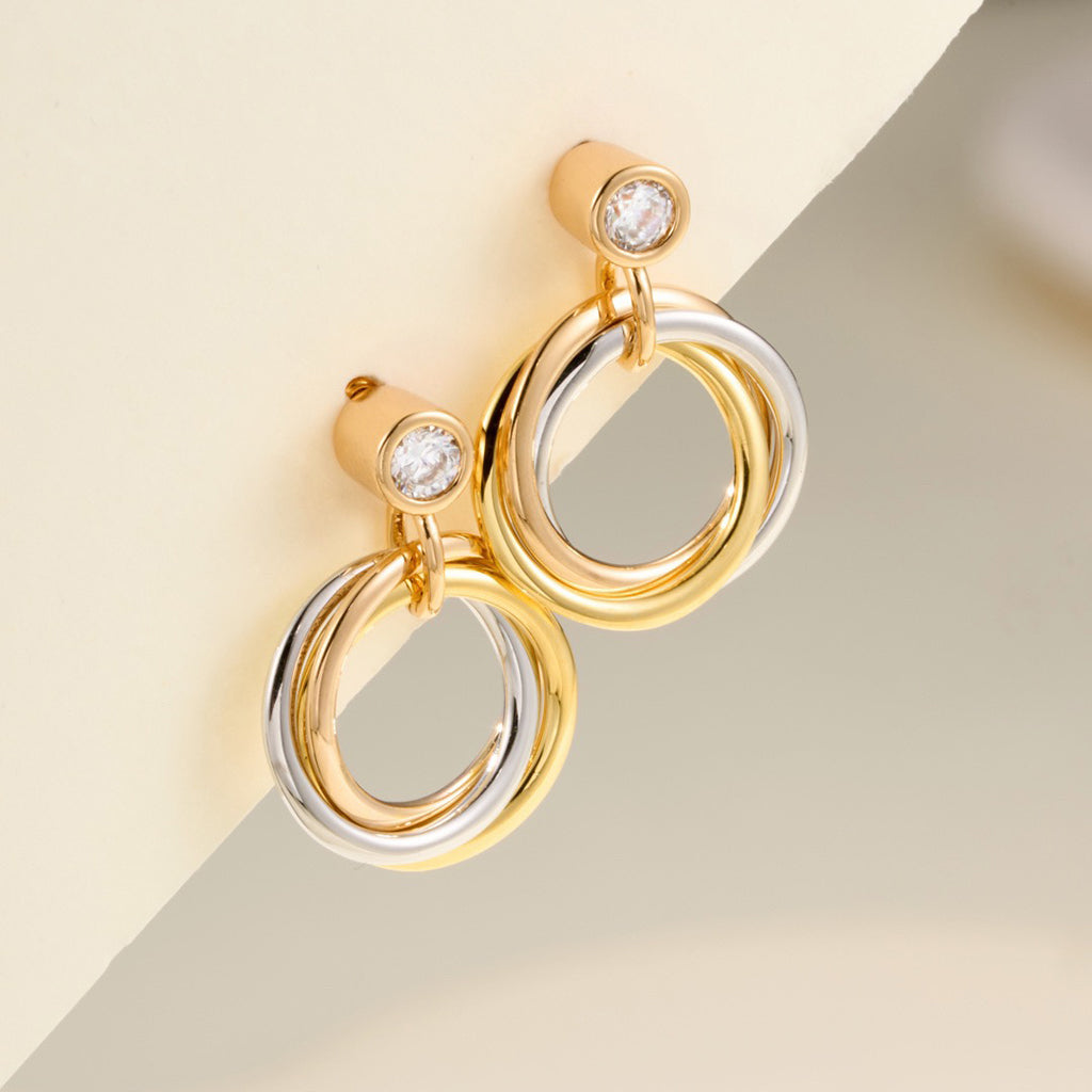 [Eterna Jewels]TRINITY ON DIAMOND  EARRINGS