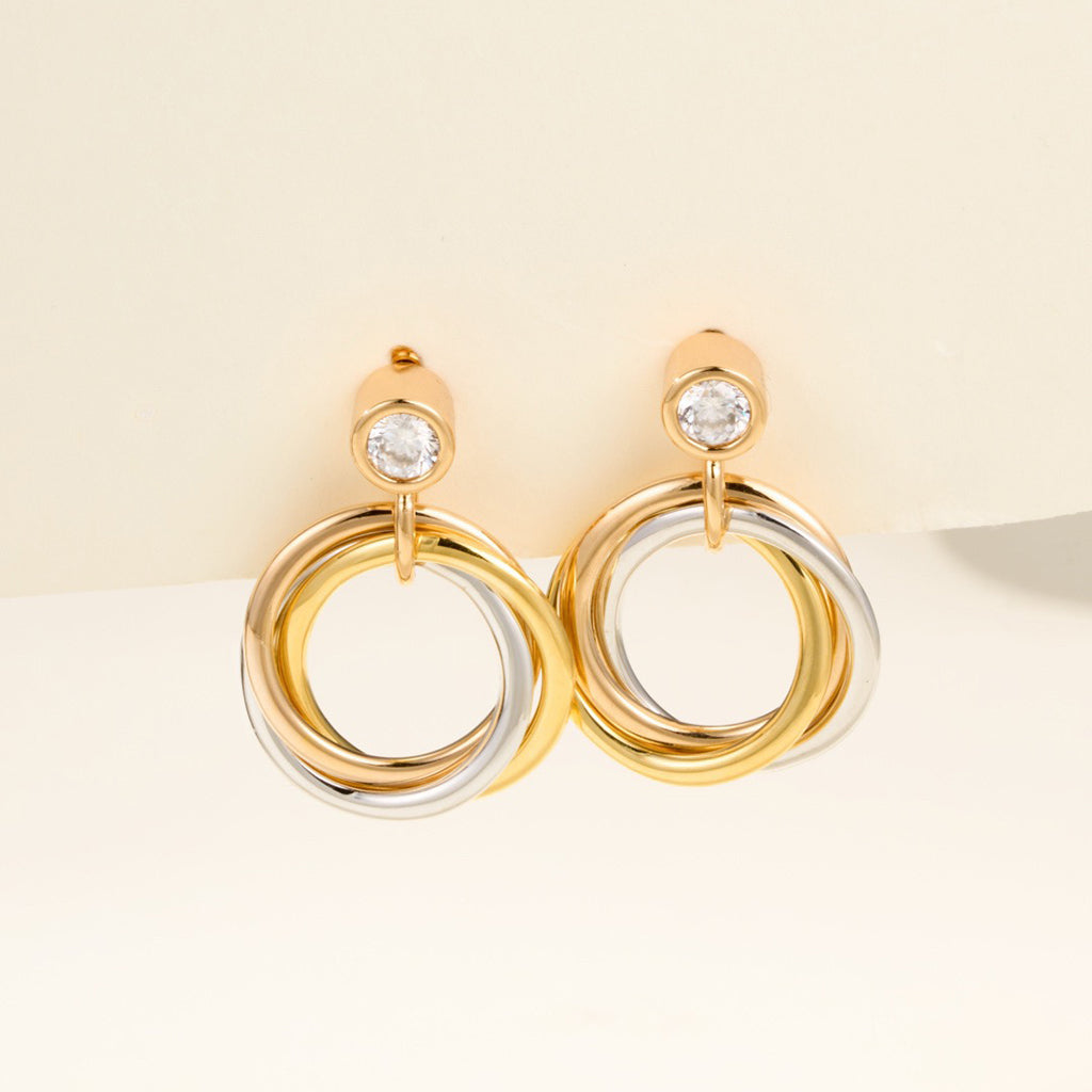 [Eterna Jewels]TRINITY ON DIAMOND  EARRINGS