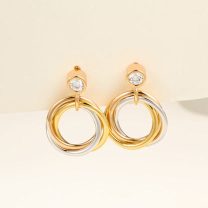 [Eterna Jewels]TRINITY ON DIAMOND  EARRINGS