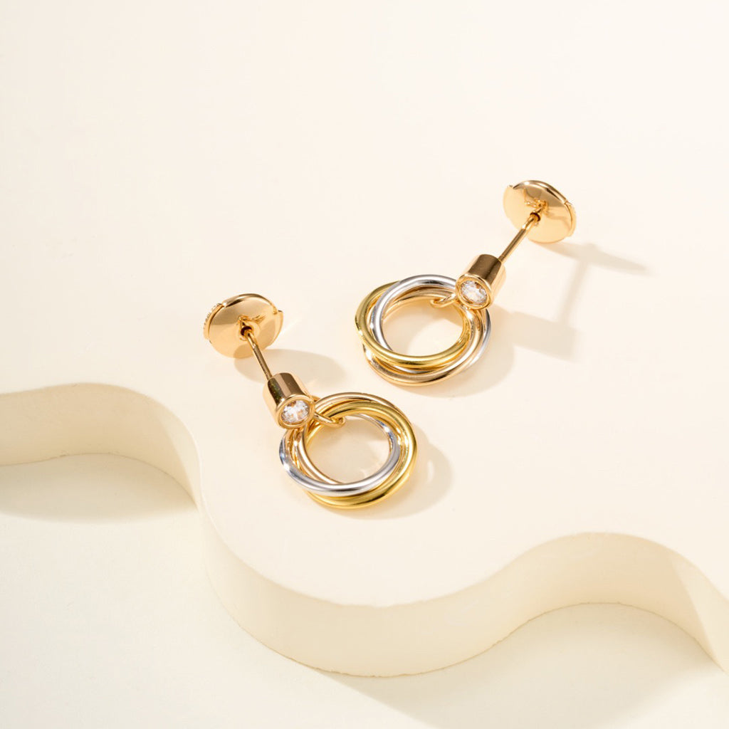 [Eterna Jewels]TRINITY ON DIAMOND  EARRINGS