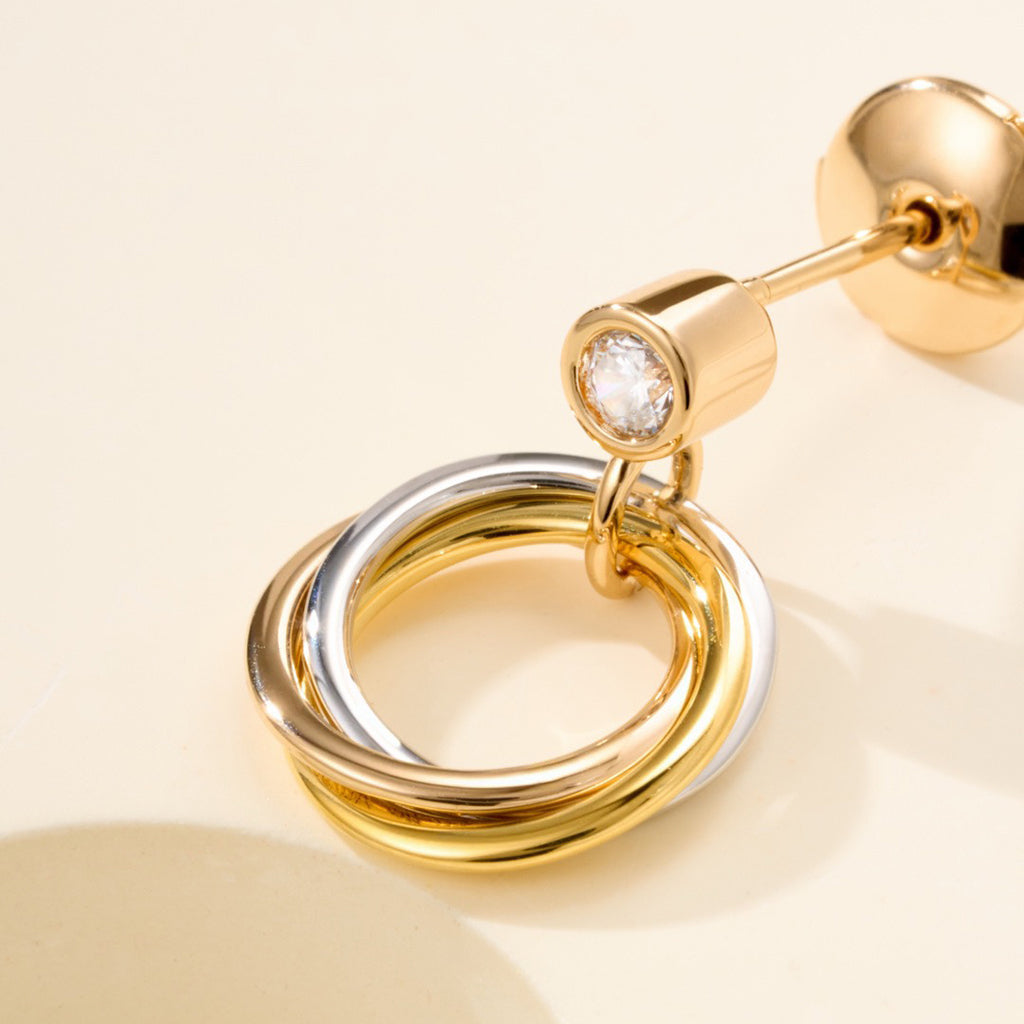 [Eterna Jewels]TRINITY ON DIAMOND  EARRINGS