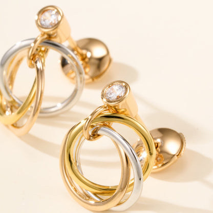 [Eterna Jewels]TRINITY ON DIAMOND  EARRINGS