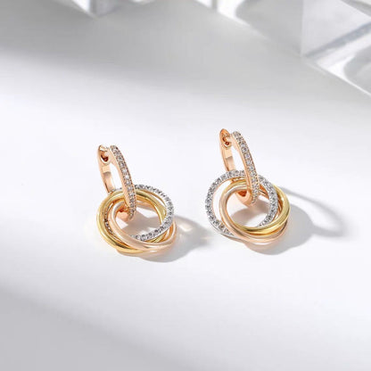 [Eterna Jewels]TRINITY HALF DIAMOND  EARRINGS