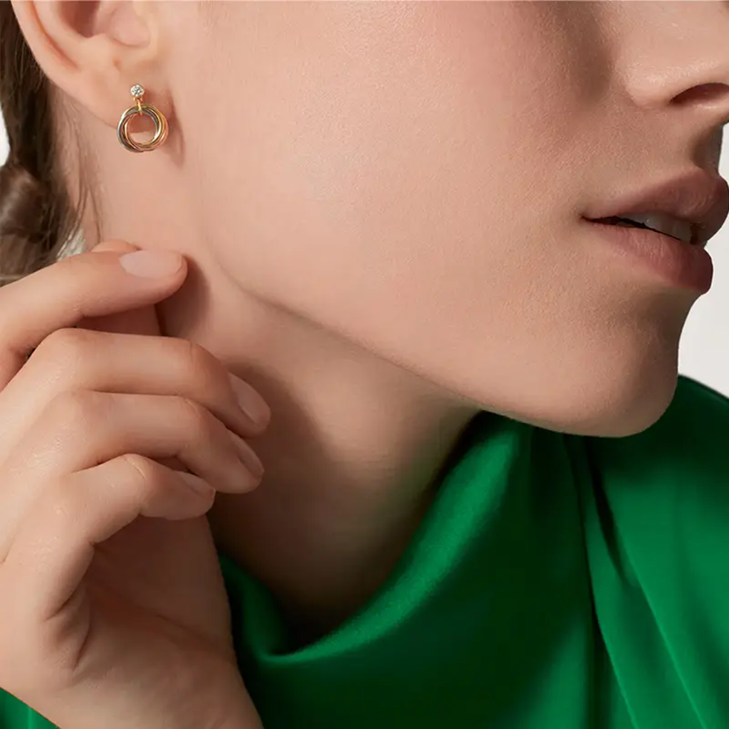 [Eterna Jewels]TRINITY ON DIAMOND  EARRINGS