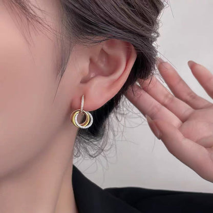 [Eterna Jewels]TRINITY HALF DIAMOND  EARRINGS