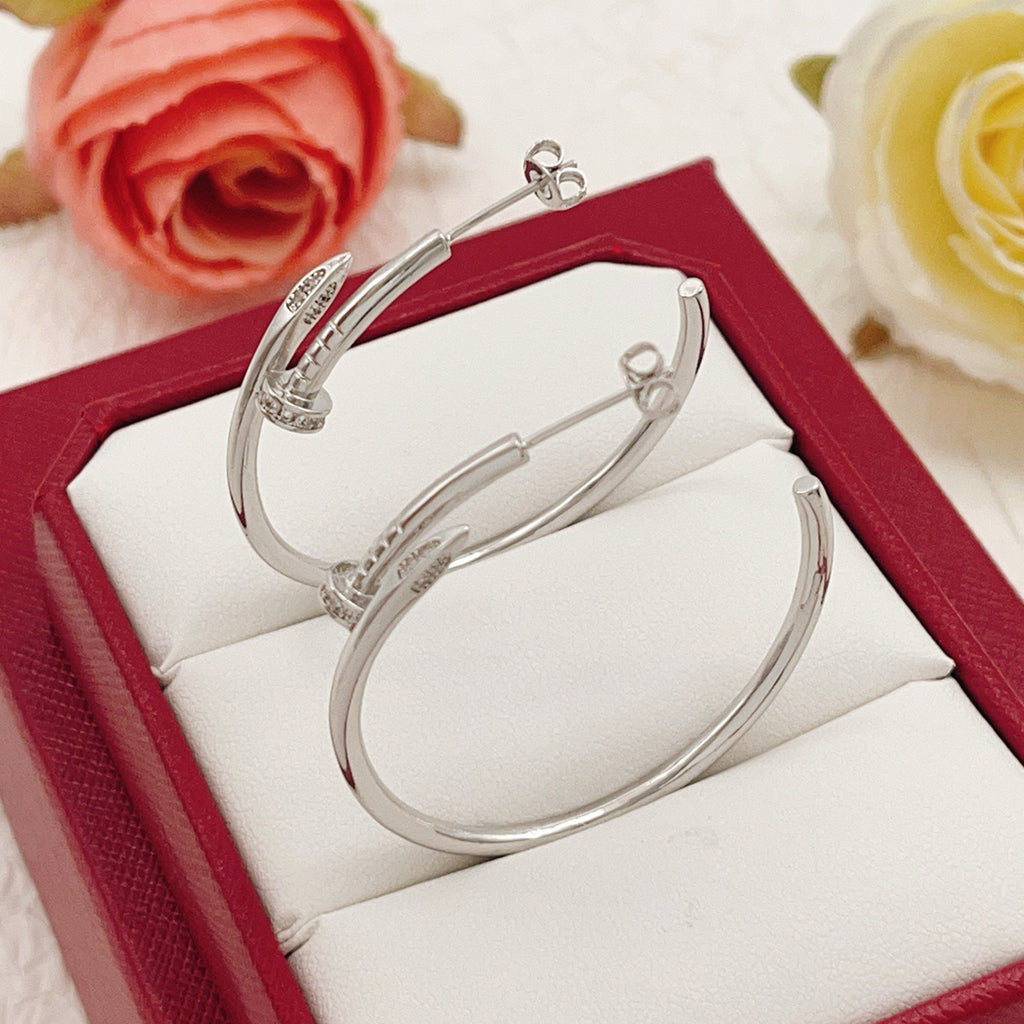 [Eterna Jewels]JUSTE HALF DIAMOND LARGE EARRINGS